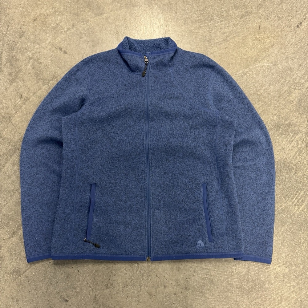 Nike ACG Jacket Large Blue Full Zip Fleece Outdoors Hiking Fleece Outdoor